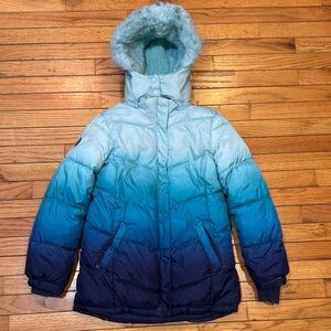 Justice Blue Ombre Puffer Jacket